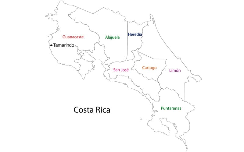 Tamarindo Costa Rica Map